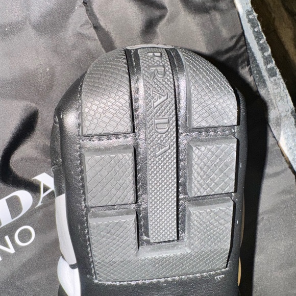 PRADA REV SNEAKERS SHOES 2EG325 BLACK LEATHER NEW US 7 EU 40 40,5 NIB - Picture 6 of 8